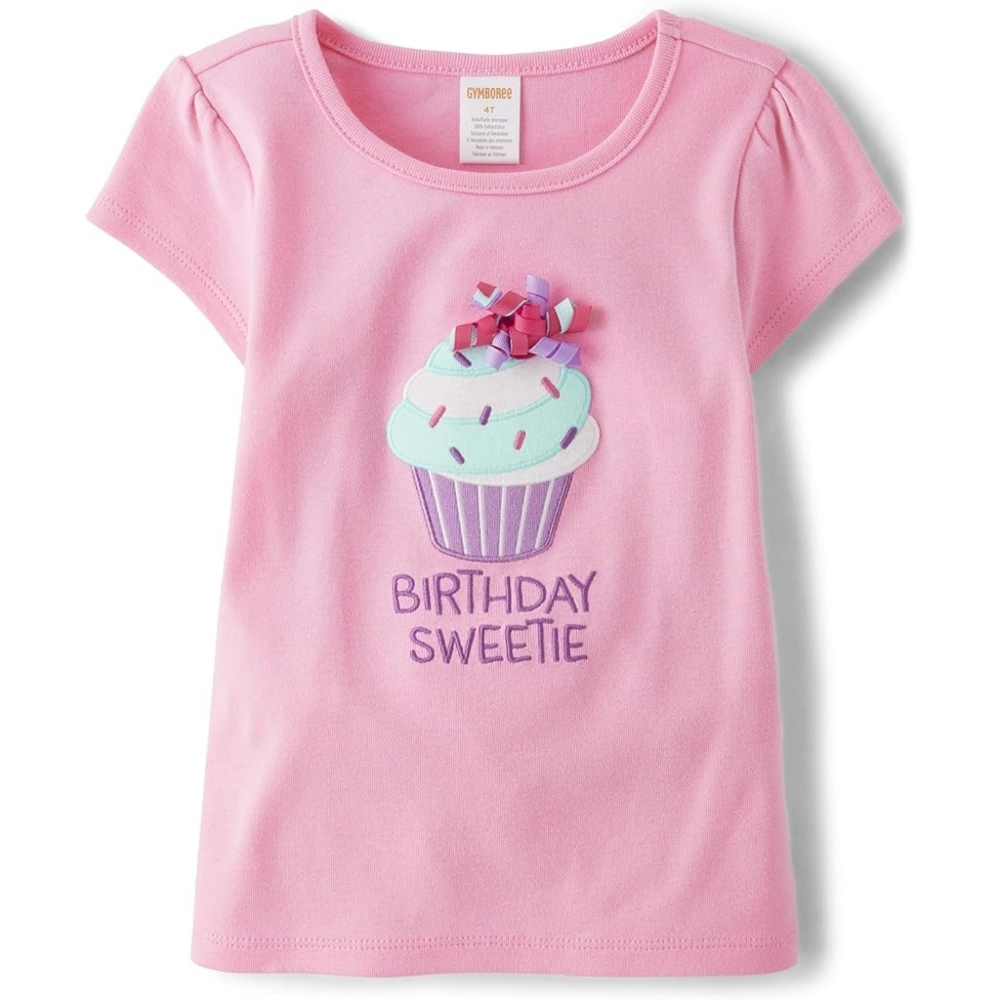 Gymboree Girls Birthday Sweetie 3D Cupcake Pink T-shirt Size 8 NEW